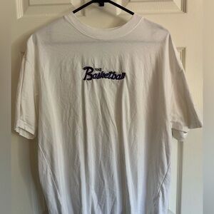 Nike White Tee with Purple Basketball Logo